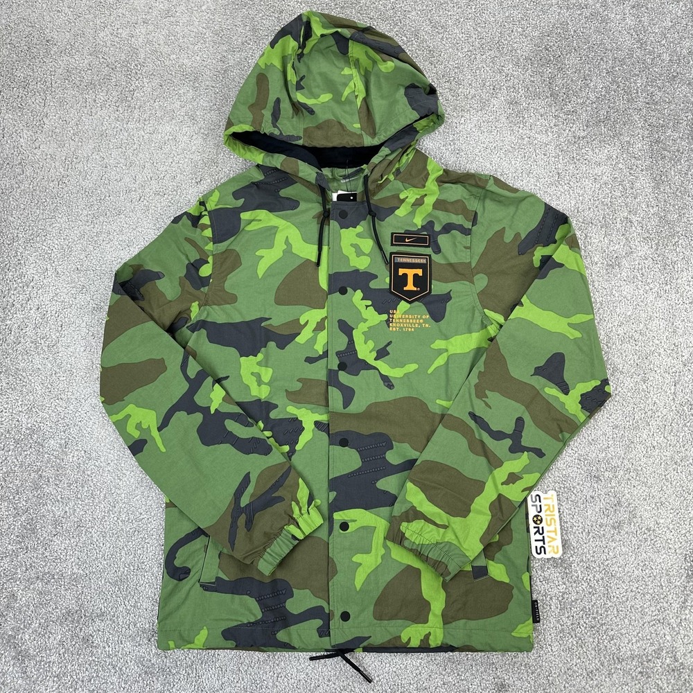 Tennessee Volunteers Hooded Jacket Mens Small Green Camo NCAA Football Nike